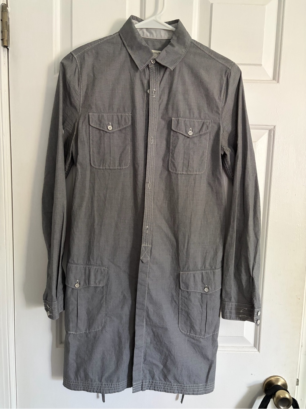 rag & bone Gray Long Utility Shirt Dress